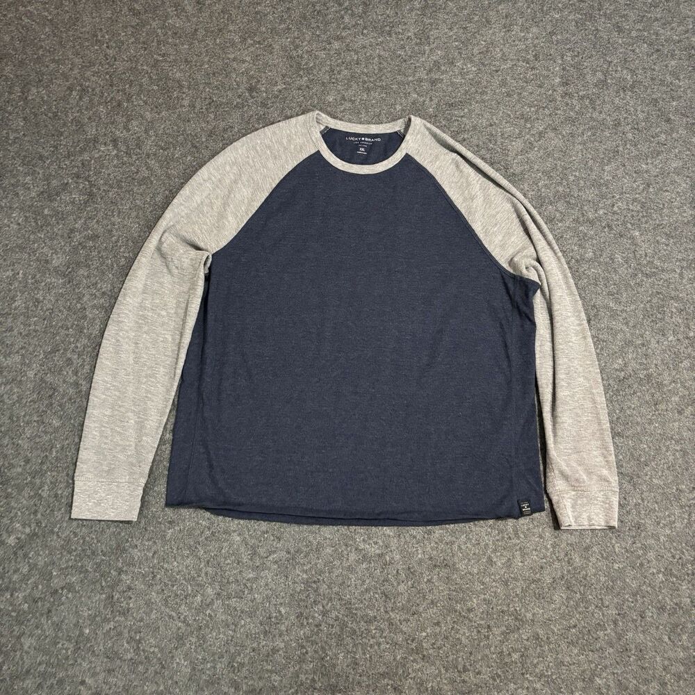 Lucky Brand Shirt Men’s Size 2XL Long Sleeve Blue Gray Crew Neck